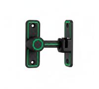 Colcolo Door Lock Latch Push Pull Door Bolt Sliding Privacy Security Lock Zinc Alloy No Tools Needed Suitable for Family Bedroom Restroom, Matte Black with Green Edge