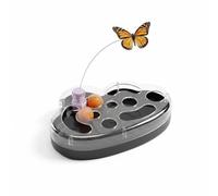 Colcolo Electric Butterfly Cat Toy Interactive Cat Toy Kitten Toy Pet Toy With Rotating Butterfly On Arm And To Guide Focus Suitable for indoor play self entertainment energy release home use, Black