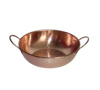 Colcolo Electric Induction Cooker Copper Pot Pan Vessel with Wide Opening and Low Sides for Quick Evaporation and Fast Stir Frying Suitable for Daily Meals Simple Recipes Home Serving, 26cm
