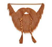 Colcolo Fake Beard Novelty Chin Strap Braided for Men Women Carnival Holiday Masquerade, two braids