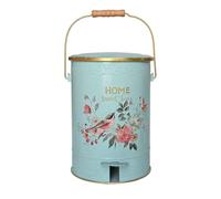 Colcolo Foot Pedal Trash Can Round Metal Bin Wastebasket Pedal Bin Rubbish Container With Hands Pedal And Decorative Trim Iron Construction suitable for, HA1401A