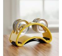 Colcolo Foot Tambourine Double Row Ankle Bells Percussion Strap Chime Accessory With Responsive And Secure Elastic Strap Suitable for busking school teaching drum rehearsal small gigs, Yellow
