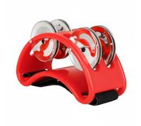 Colcolo Foot Tambourine Double Row Ankle Bells Percussion Strap Chime Accessory With Responsive And Secure Elastic Strap Suitable for busking school teaching drum rehearsal small gigs, Red