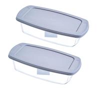 Colcolo Glass Baking Dish Food Storage Container Multifunction Butter Dish Cheesecake Yogurt Baking Pan Glass Loaf Pan for Office, with Lid
