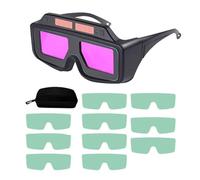 Colcolo Glasses Welder Glasses Auto Dimming Professional Solar Goggles for Argon Mig Grinding, Glasses 10 Lenses