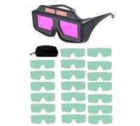 Colcolo Glasses Welder Glasses Auto Dimming Professional Solar Goggles for Argon Mig Grinding, Glasses 20 Lenses
