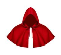 Colcolo Halloween Cloak Hooded Coat Medieval Poncho Cape Costume Witch Capelet Unisex Vintage Look Cotton for Cosplay Carnival Performance Festival, red