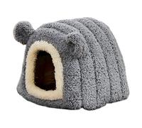 Colcolo Hamster Bed Hideout House Cave Nest Anti Slip Cute Small Animals Bed for Sugar Glider Squirrel Dwraf Hamster Cage Supplies, Gray