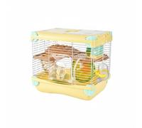 Colcolo Hamster Cage Complete Small Animal Enclosure Secure Wire Habitat Running Wheel and Storage Base Suitable for Mouse Hamster Gerbil Breeding and Home Use, Yellow, 1-Layer 617