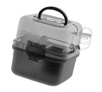 Colcolo Hamster Cage with Water Bottle, with Handle, Clear Convenient Ventilation Small Animal Cage Habitat for Gerbils Squirrel Mice, Black