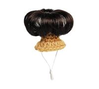 Colcolo Hamster Dress up Curly Hair with Adjustable Strap Cute Pet Hamster Hat for Reptile Birds Small Animals Holiday Party, Brown