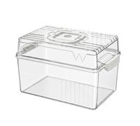 Colcolo Hamster Portable Cage Acrylic Clear Habitat Portable Handle Rodent Carrier Box with Accessories Secure Enclosure for Syrian Dwarf Suitable for Pet Owners Daily Care, Large (41x26.5x25cm)