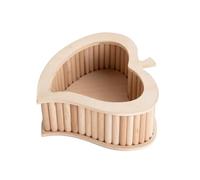 Colcolo Hamster Sand Basin Pet Bath Box Grooming Box Digging Box With Enclosed Anti Wooden Panels Earthy Style suitable for cages grooming practice tidy habitat play and exploration, Heart Shape