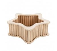 Colcolo Hamster Sand Basin Pet Bath Box Grooming Box Digging Box With Enclosed Anti Wooden Panels Earthy Style suitable for cages grooming practice tidy habitat play and exploration, Star Shape