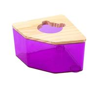 Colcolo Hamster Sand Bathtub Sand Bath Container Hamster Toilet Hamster Box Acrylic with Wooden Lid for Chinchilla Small Animals, Violet