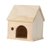 Colcolo Hamster Wood House Hideout Small Animals Habitat Hut Nest Shelter Creativity Exploring Toy Habitat Cage Toy for Small Pets, Style A