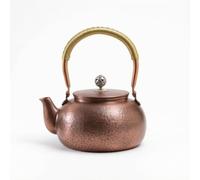 Colcolo Hand-Hammered Copper Kettle Classic Teapot with Tall Arched Handle Long Spout Precision Pouring Decorative Knob Heat Retention Dark Finish Suitable for Tea Steeping Desk Display