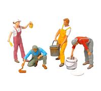 Colcolo Hand Painted 1:87 Figure Painter Tiny People Resin Doll Miniature Scenes for Model Train Micro Landscape Desktop Ornament Dioramas HO Scale, No Ladder Rack