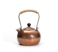 Colcolo Handcrafted Bronze Kettle Copper Tea Kettle Hammered Kettle Brass Teapot Rope Handle Antique Finish Tightly Lid Suitable, Copper, Color to 3, Light Luxury Retro