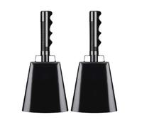 Colcolo Handheld Cheering Bell Metal Handbell With Clapper Cowbell With Handle Noisemaker Ergonomic Grip iron and pvc design suitable for crowd emergency coaching event coordination, Black