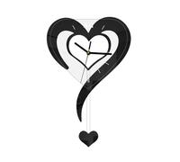 Colcolo Heart Shaped Wall Clock Wall Hanging Clock Stylish Decorative Modern Silent Acrylic for Office Living Room Home Decor Gift, Black