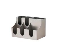 Colcolo Holder Stainless Steel Cup and Lid Organizer Multi Compartment Rack Rust Resistant Condiment Station Suitable for Tea Shops Waiting Rooms, Ss 7007