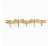 Colcolo Hook Dragonfly Hook Rack Coat Hanger Organizer Brass Look with Artistic Charm Suitable for Foyer Hallway mudroom Kitchen Bedroom Office Dorm Studio Gift Giving Home Decoration