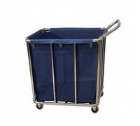Colcolo Hotel Cleaning Cart Heavy Duty With Wheels Stainless Steel Frame Laundry Trolley Linen Utility Vehicle Detachable Cart Body Oxford Cloth Liner Silent