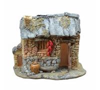 Colcolo House Figurine Small Resin Model Rustic Country Cottage Handcrafted Accessory Nostalgic Stone Powder Decor Suitable for Office Living Room, Chili House