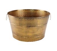 Colcolo Ice Bucket Galvanized Tub Ice Holder Lightweight Metal Drink Storage Wine Bucket for Champagne Wine Cooling Restaurant Hotel, bronze