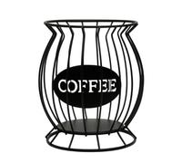 Colcolo Industrial Basket Coffee Pod Holder Wire Basket Storage Bin Organizer Coffee Capsule Basket With Front And Suitable for Coffee Bar Small Kitchen Meeting Room, Black, Without Lid