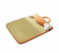 Colcolo Industrial Bedding Dog Cooling Bed Pet Mat With Tough Woven Surface Easy Care Washable Cushion And Raised Edge Bolster Sponge Rattan suitable for, L 65x45cm, Bone Mat
