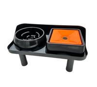 Colcolo Industrial Bowl Raised Pet Feeder Station Adjustable Dog Feeding And Water Bowls Non Rack And Silicone Body suitable for, D Set Round Slow Feeder Bowl + Square Water Bowl + Table
