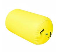 Colcolo Inflatable Gymnastics Pad Air Barrel Roller Tumbling Balance Cylinder Portable PVC Tear Resistant Suitable for Cheerleading Practice Exercises, Yellow, 06x08m EU Elec Pump