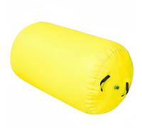 Colcolo Inflatable Gymnastics Pad Air Barrel Roller Tumbling Balance Cylinder Portable PVC Tear Resistant Suitable for Cheerleading Practice Exercises, Yellow, 09x1m EU Elec Pump