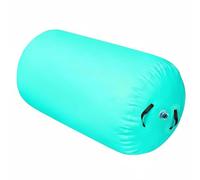 Colcolo Inflatable Gymnastics Pad Air Barrel Roller Tumbling Balance Cylinder Portable PVC Tear Resistant Suitable for Cheerleading Practice Exercises, Mint Green, 07x09m EU Elec Pump