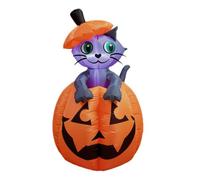 Colcolo Inflatable Yard Figure Halloween Cat Pumpkin Garden Inflatable Outdoor Decoration Polyester With Built In Fan And Stakes Easy Setup And Compact