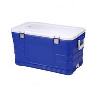 Colcolo Insulated Storage Unit Container Chest, 52L Blue, Without Wheels, Full PU Insulation 72h, Metal Buckle, Skylight, Gift Ice Pack