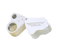 Colcolo Jewelers Loupe Magnifier 2 Lens with Light, Pocket Magnifier Professional 30x 60x Illuminated for Stamp Inspection, Silver