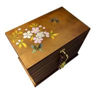 Colcolo Jewelry Box With Drawers multi tier, Splendid Years Hook Style With Brown Lining