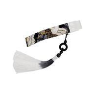 Colcolo Keyboard Strap Mechanical Keyboard Trim Strap Lanyard Charm Tassel Pendant With Bronzing Cloth Curved Fit Buckle Smooth Fit Suitable for gaming office, Black, Crane White Acc