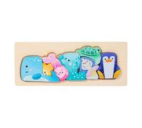 Colcolo Kids Wooden Puzzles Wood Puzzles, Cartoon Interactive Learning Toys, Brain Teaser Boards for Children, Marine Animals