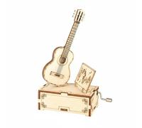 Colcolo Kit Wooden 3d Puzzle Musical Box DIY Craft Kit Assembly Octave Box Handmade Instrument Display Suitable for Kids Teens Home Decoration, Guitar