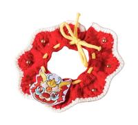 Colcolo Knitted New Year Cat Collar Handwoven Crochet Bib Pet Accessories Kitten Necklace Scarf for Small Medium Cat and Dog Kitty