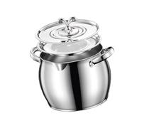 Colcolo Lard Container Storage Jar Stainless Steel with Dust Lid Versatile Saver Lard Strainer for Camping Storing, 4 L 16.5cmx18cm