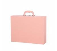 Colcolo Mahjong Storage Case Mahjong Tile Case Organizer Carrying Case Box with Scratch Guard PU Leather and Secure Closure Suitable for Travel Social, Pink