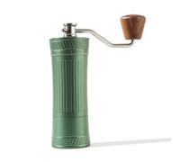Colcolo Manual Coffee Grinder Burr Mill Hand Grinder with Seven Notch Conical Burr for Control Ergonomic Ribbed Exterior and Wood Look Knob Suitable for Home Office Camping, Array, Green