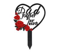 Colcolo Memorial Grave Marker Cemetery Decoration Waterproof Outdoor Gravesite Garden Stake Heart Sympathy Plaque for Festival Lawn, for Dad
