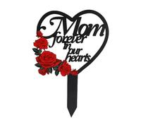 Colcolo Memorial Grave Marker Cemetery Decoration Waterproof Outdoor Gravesite Garden Stake Heart Sympathy Plaque for Festival Lawn, for Mom