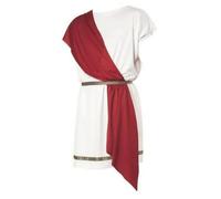 Colcolo Men Performance Costume Roman Outfit Tunic Robe Cloak Belt Detail Polyester Stage Apparel Suitable for Theatrical Performances Cultural Festivals, XL, Adult Short